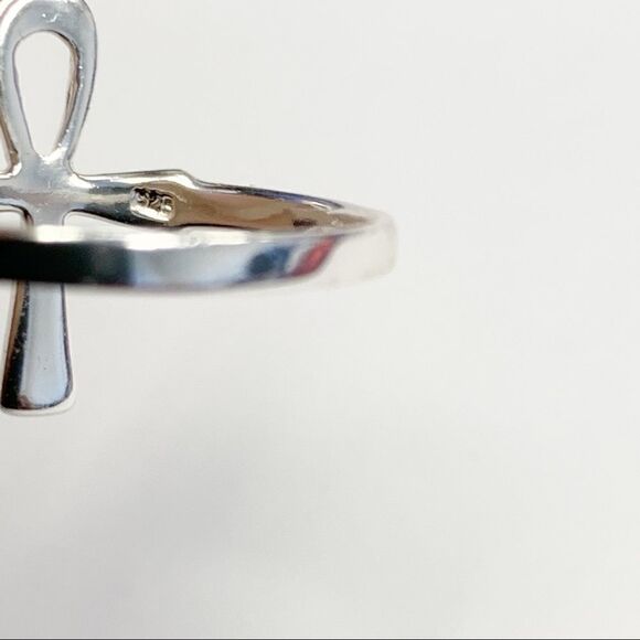 925 Sterling Silver Ankh Cross Ring - Picture 6 of 15